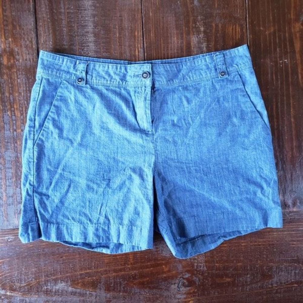 Isaac Mizrahi Chambray Shorts, 14, Blue